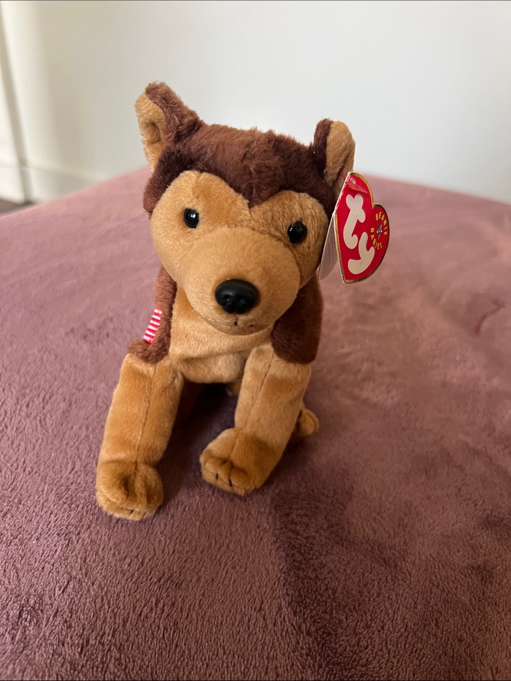 Ty Beanie Baby Brown Husky Plush - Brown/Tan
